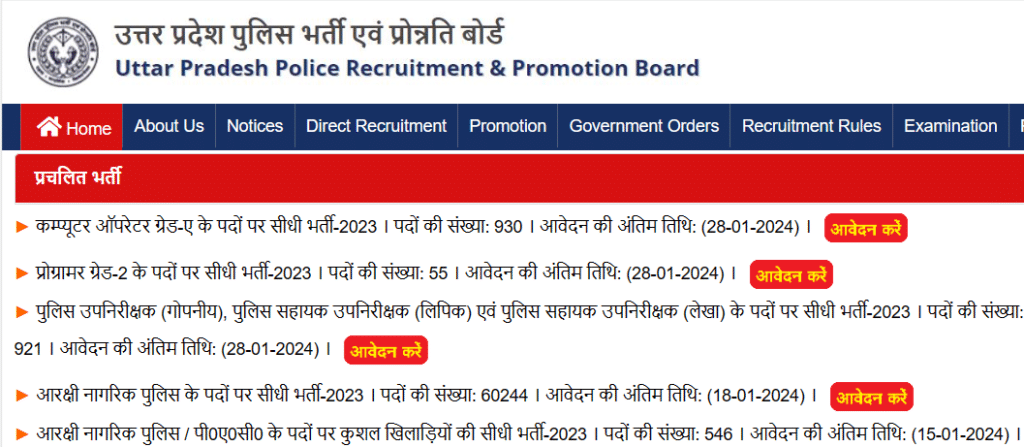 UP Police Constable Admit Card 2024 Download Link