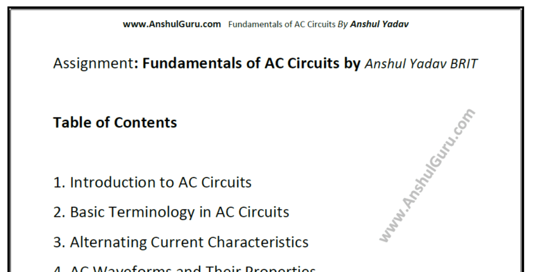 Fundamentals of AC Circuits